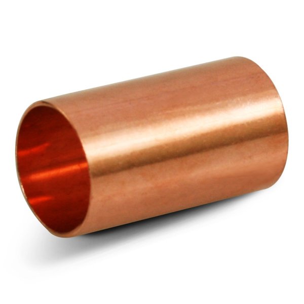 Everflow Straight Copper Coupling Fitting with Dimple Tube Stop 2'' CCCP0200